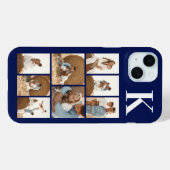 Modern 8 Foto Navy Blauw Case-Mate iPhone Case (Achterkant (horizontaal))