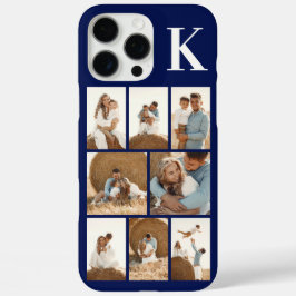 Modern 8 Foto Navy Blauw iPhone 16 Pro Max Hoesje