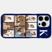 Modern 8 Foto Navy Blauw Case-Mate iPhone Case (Achterkant (horizontaal))