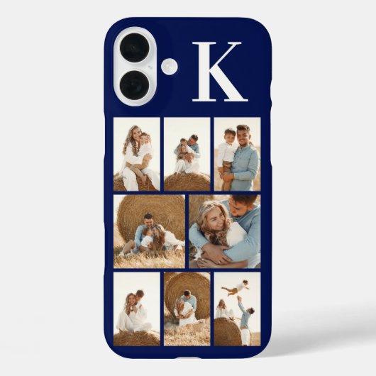 Modern 8 Foto Navyblauw Case-Mate iPhone Case (Achterkant)