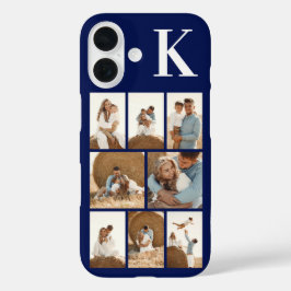 Modern 8 Foto Navyblauw iPhone 16 Hoesje