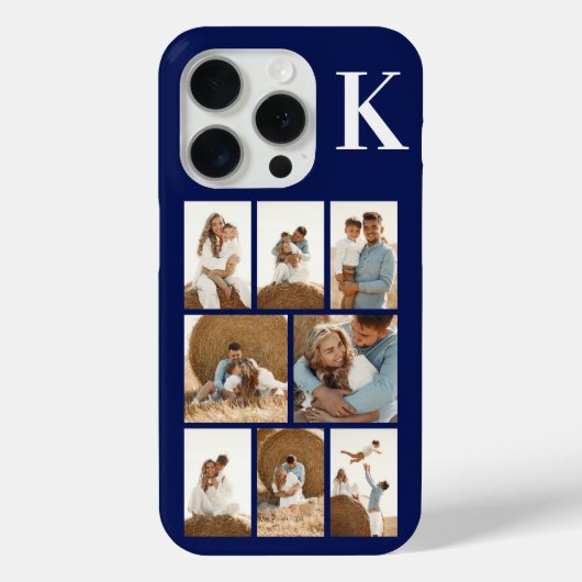Modern 8 Foto Navyblauw Case-Mate iPhone Case (Achterkant)