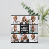 Modern 8 Fotocollage gepersonaliseerd Afstuderen Aankondiging (Staand voorkant)