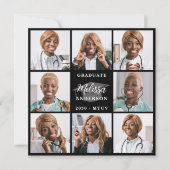 Modern 8 Fotocollage gepersonaliseerd Afstuderen Aankondiging (Voorkant)