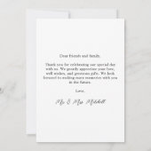 Modern 8 Fotocollage Gepersonaliseerd Monogram Huw Bedankkaart (Achterkant)