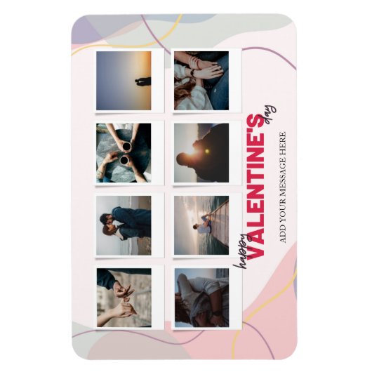 Modern 8 Fotocollage Valentijns's Gift Magneet (Verticaal)
