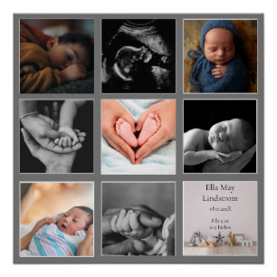 Modern 8 - fotocollage Zwart Lijsten Grijs Perfect Poster