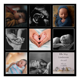 Modern 8 - fotocollage Zwart Lijsten Perfect Poster