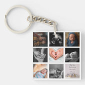 Modern 8 - fotocollage Zwart Lijsten Sleutelhanger (voorkant)