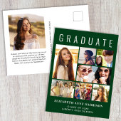 Modern 8 Fotogroen Afstuderen Aankondigingskaart