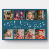 Modern 8 Photo Collage Best Mom Ever Teal Fotoplaat (voorkant)