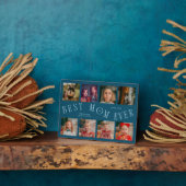 Modern 8 Photo Collage Best Mom Ever Teal Fotoplaat (Zijkant)