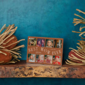 Modern 8 Photo Collage Best Mom Ever Terracotta Fotoplaat (Zijkant)