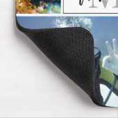 Modern 8 Photo Collage Monogram Naam Aangepast Muismat (Hoek)