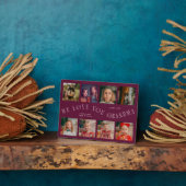 Modern 8 Photo Grid Love You Grandma Cranberry Fotoplaat (Zijkant)
