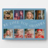 Modern 8 Photo Grid Love You Grandma Denim Blue Fotoplaat (voorkant)