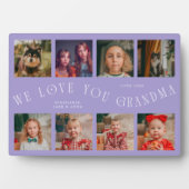 Modern 8 Photo Grid Love You Grandma Lilac Fotoplaat (voorkant)