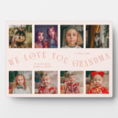 Modern 8 Photo Grid Love You Grandma Peach Fotoplaat (voorkant)