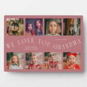 Modern 8 Photo Grid Love You Grandma Pink Fotoplaat (voorkant)