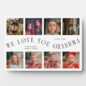 Modern 8 Photo Grid Love You Grandma White Fotoplaat (voorkant)