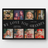 Modern 8 Photo Grid Love You Grandpa Black Fotoplaat (voorkant)