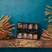 Modern 8 Photo Grid Love You Grandpa Black Fotoplaat (Zijkant)