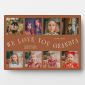 Modern 8 Photo Grid Love You Grandpa Terracotta Fotoplaat (voorkant)