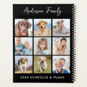 Modern 9 Foto Collage Persoonlijk Monogram 2023 Planner (Achterkant)