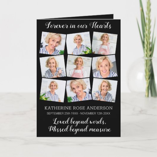 Modern 9 Foto Orde van Service Memorial Funeral Programma (Voorkant)