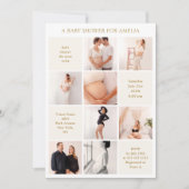 Modern 9 Photo Collage White Ivory Baby Shower Kaart (Voorkant)