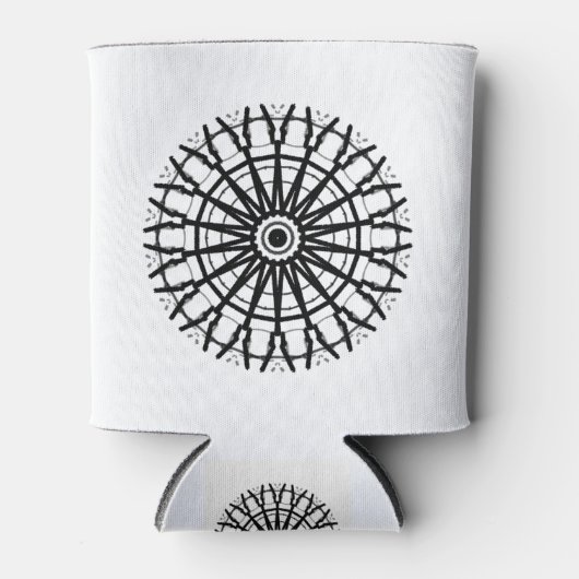 MODERN _A kaleidoscoop ROOS CIRCLE _COLOR _BLACK Blikjeskoeler (Voorkant)