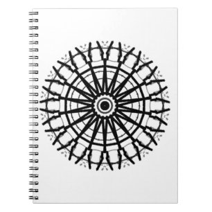 MODERN _A kaleidoscoop ROOS CIRCLE _COLOR _BLACK Notitieboek