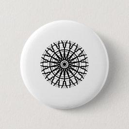 MODERN _A kaleidoscoop ROOS CIRCLE _COLOR _BLACK Ronde Button 5,7 Cm