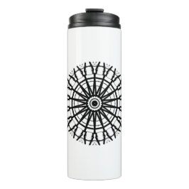 MODERN _A kaleidoscoop ROOS CIRCLE _COLOR _BLACK Thermosbeker