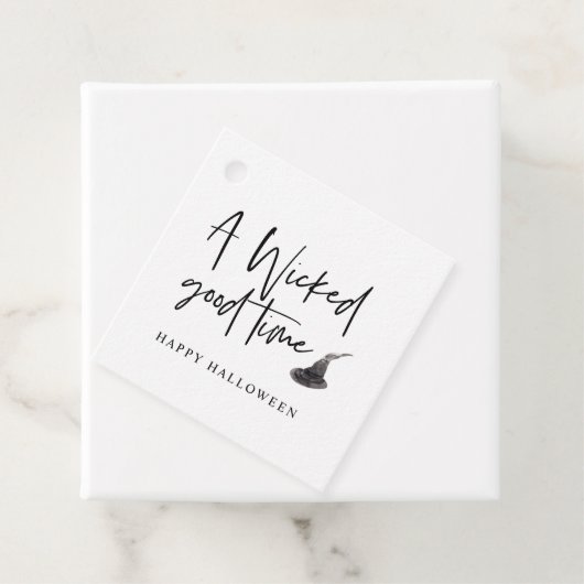 Modern A Wicked Good Time Quote | Happy Halloween Bedankjes Labels (In situ)