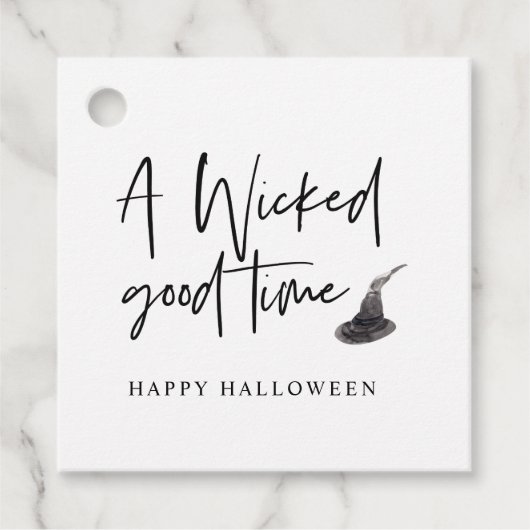 Modern A Wicked Good Time Quote | Happy Halloween Bedankjes Labels (Voorkant)