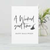 Modern A Wicked Good Time Quote | Happy Halloween Feestdagenkaart (Staand voorkant)