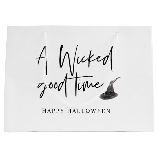 Modern A Wicked Good Time Quote | Happy Halloween Groot Cadeauzakje (Voorkant)