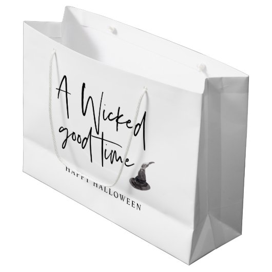 Modern A Wicked Good Time Quote | Happy Halloween Groot Cadeauzakje (Voorkant Gekanteld)