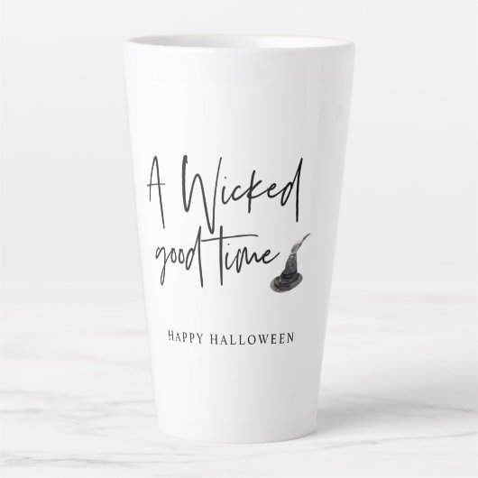 Modern A Wicked Good Time Quote | Happy Halloween Latte Mok (Voorkant)