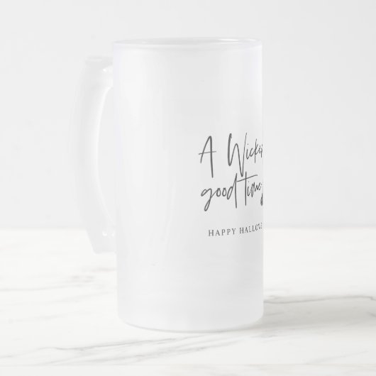 Modern A Wicked Good Time Quote | Happy Halloween Matglas Bierpul (Voorkant links)