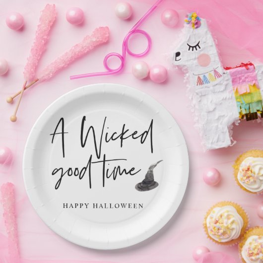 Modern A Wicked Good Time Quote | Happy Halloween Papieren Bordje (Feest)