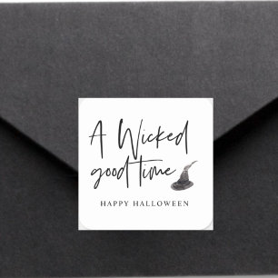 Modern A Wicked Good Time Quote   Happy Halloween Vierkante Sticker