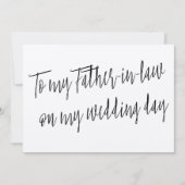 Modern "Aan mijn schoonvader op mijn trouwdag" Kaart (Voorkant)