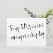 Modern "Aan mijn schoonvader op mijn trouwdag" Kaart (Staand voorkant)