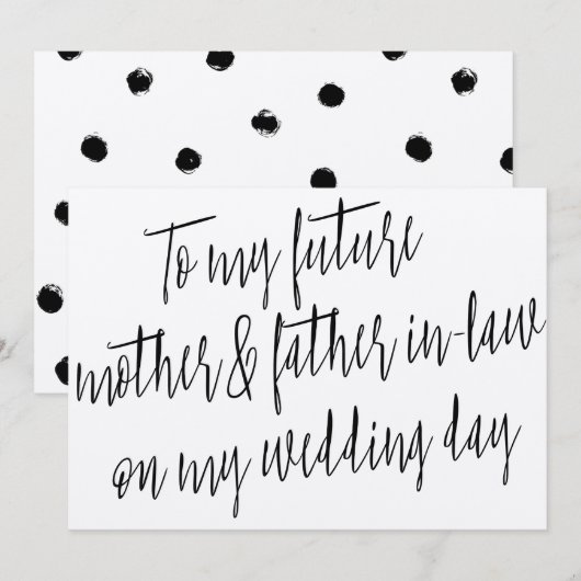 Modern "Aan mijn toekomstige schoonmoeder en schoo Kaart (Voorkant / Achterkant)