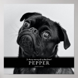 Modern Aandenken Foto van Overleden Huisdier Hond Poster