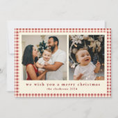 Modern aangelegd groen foto vrolijk kerstfeest feestdagenkaart (Voorkant)