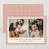 Modern aangelegd groen foto vrolijk kerstfeest feestdagenkaart (Voorkant / Achterkant)