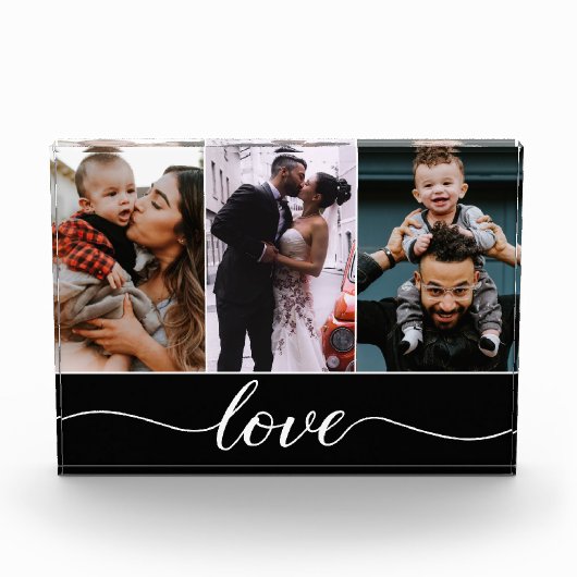 Modern aangepast 3-fotoliefdesscript fotoblokken (Voorkant)